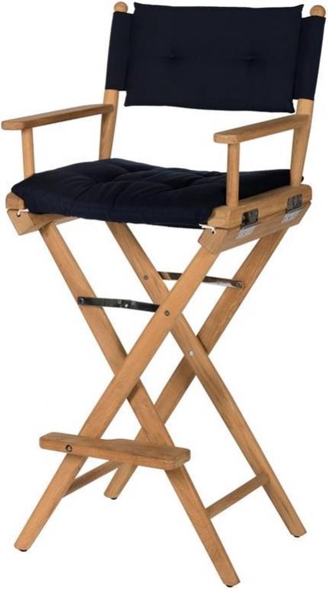 Stuurstoel Hoog Teak DeLuxe met Navy kussenset (Geolied)