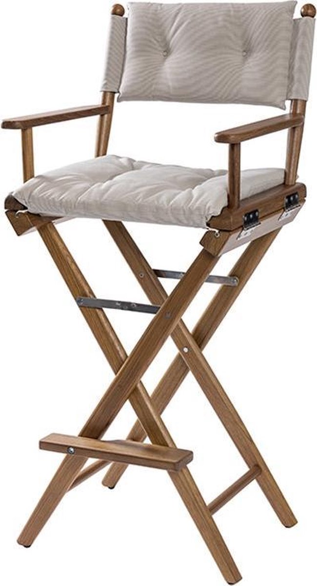 Stuurstoel Hoog Teak DeLuxe met Forza Sand kussenset (Geolied)