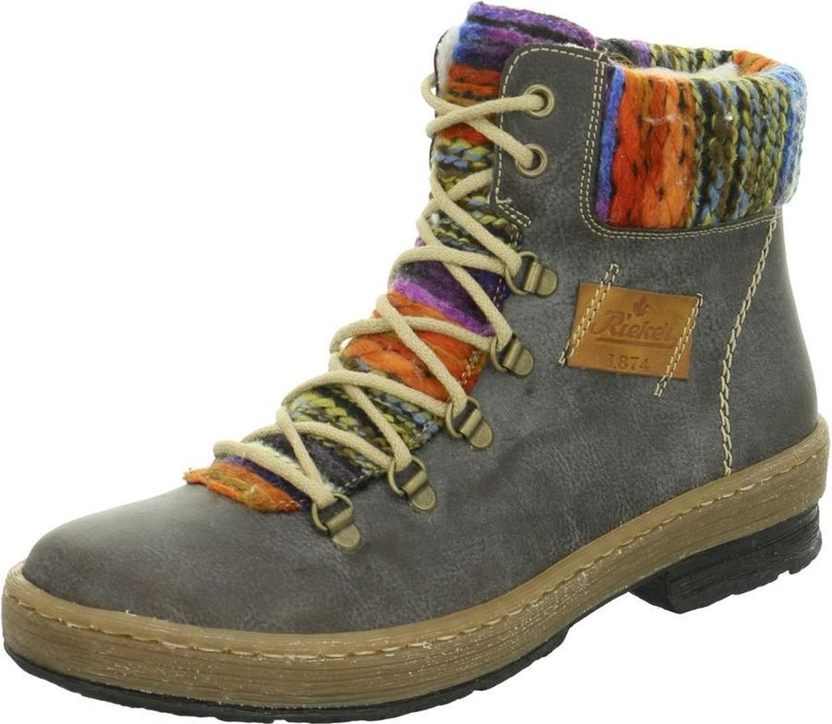 Rieker - Veterschoenen Hoog - Donkergrijs | bol.com