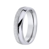 Lucardi Dames Ring gediamanteerd - Ring - Cadeau - Staal - Zilverkleurig
