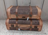 Koffer Bruin (Suede Look) 45x16,5x30,5cm