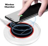 Universele Qi Draadloze Oplader|Wireless Fast Charger|Transaparant|5V/2A|Met LED indicator|Zwart-Rood