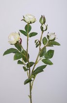 Viv! Home Luxuries Roos mini - 2 stuks - zijden bloem - wit groen - topkwaliteit