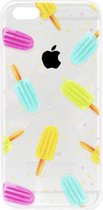 ADEL Siliconen Back Cover Softcase Hoesje Geschikt voor iPhone 5/ 5S/ SE - Zoete ijsjes