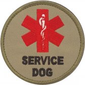 Militaire patch embleem Service Dog bruin met klittenband