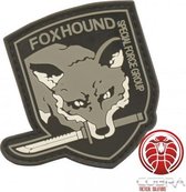 FOXHOUND Special Force Group 3D PVC patch embleem grijs met klittenband