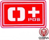 O+ POS blood type 3D PVC Military patch embleem red with velcro