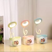 Cadeautip Tafel Lamp Kinderen - Camera Style  LED Lamp - USB-aansluiting - 2 Lichtstanden-Flexibele arm-Roze