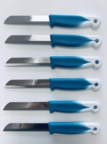 Solingen - Couteau d'office Super Sharp Avec Dentelé - Blauw/ Wit - Set de 6