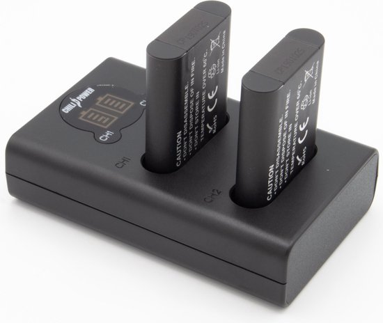 Nikon EN-EL23 accu set 2x 1850mAh + USB dubbellader voor Coolpix B700, P600, P610, P900, S810c