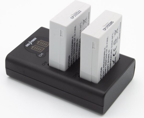 ChiliPower LP-E8 camera accu set 2x 1300mAh + USB dubbellader voor Canon EOS 550D 600D 650D 700D