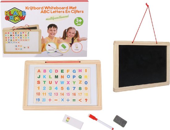 Krijtbord Whiteboard Voor Kinderen v.a. 3 Jaar | Magnetisch En Dubbelzijdig  Houtenbord... | bol.com