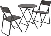 Bistroset Bruin 3 delig (Incl LW Fleece deken) - Tuinset - Tuin set - Bistro set - Tuintafel met stoelen