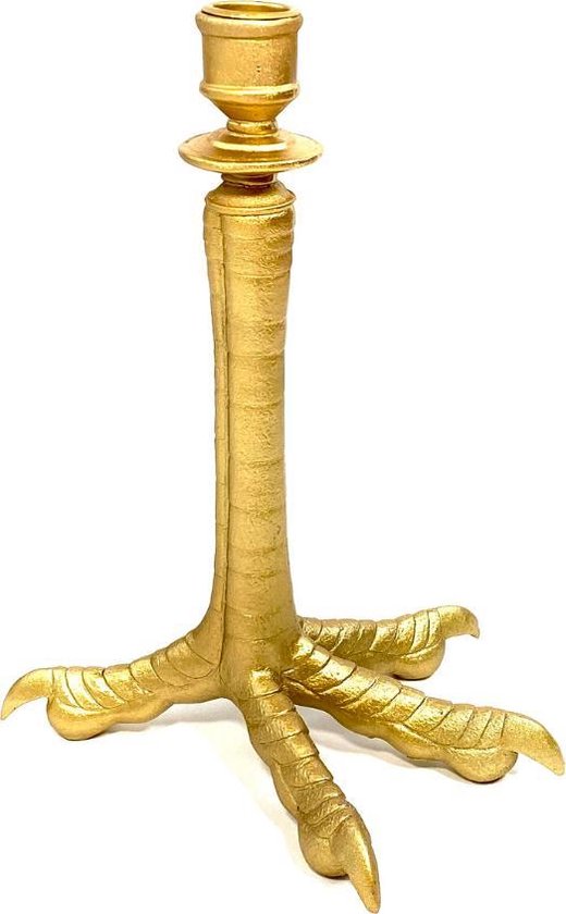 Luxe gouden kandelaar poot vogel - 24 cm hoogte -woonaccessoires - wonen -  decoratie -... | bol.com