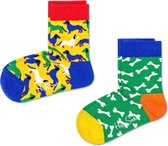 Happy Socks Sokken 2-Pack Dog Socks Geel Maat:0-12 mnd