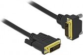 DVI-D Dual Link monitor kabel - 1x haaks - verguld / zwart - 3 meter