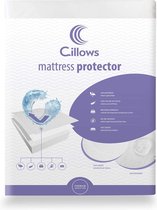 CILLOWS Waterdichte matrasbeschermer 160x200cm - Waterdichte Molton - 100% katoenen badstof - wit