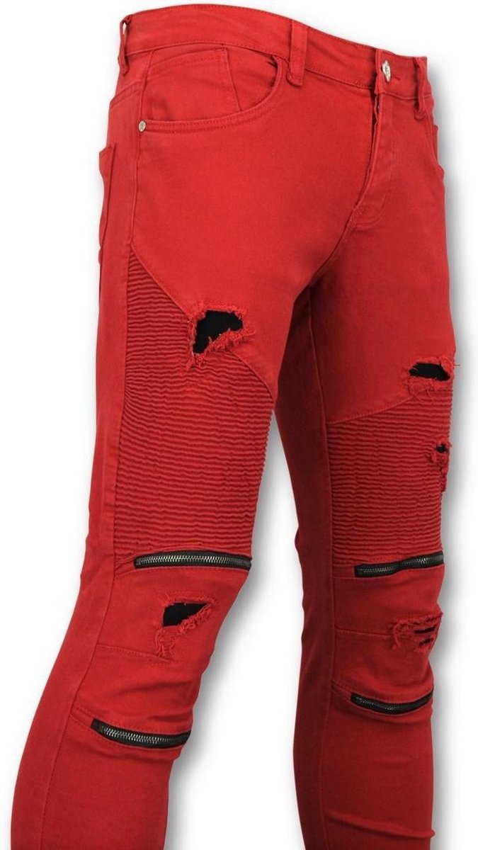 Civic Soeverein Bedankt TRUE RISE Rode broeken mannen - Biker jeans heren - U157 - Maten: 30 |  bol.com