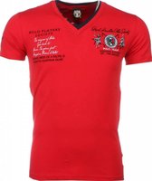 Italiaanse T-shirt - Korte Mouwen Heren - Borduur Polo Players - Rood