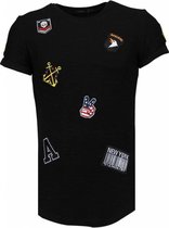 Exclusief Military Patches - T-Shirt - Zwart