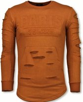 3D Stamp PARIS Trui - Damaged Sweater - Oranje