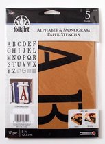 FolkArt Monogram papier Stencil - 5 serif font letters