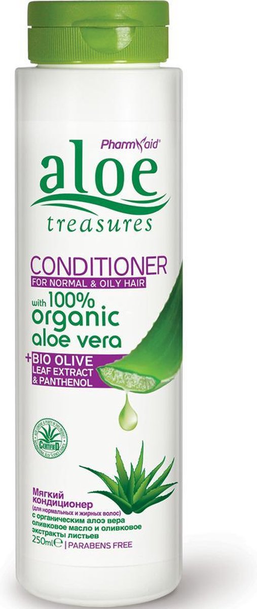 Pharmaid Aloe Treasures Conditioner – Voor Gezond, Glanzend en Sterk Haar 250ml. Herstel, Voed en Hydrateer je Haar met Natuurlijke Ingrediënten