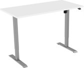 Zit-sta bureau elektrisch 1 motorig 160 x 80|Wit |Aluminium frame