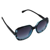 Visionmania Zonnebrillen Dames Vierkant - UV 400 - Zwarte lenzen - Blauw frame