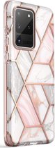 Telefoonhoesje - Back Cover - Geschikt Voor Samsung Galaxy S20 Ultra - Wit En Roze Telefoonhoesje - Back Cover - Geschikt Voor Samsung Galaxy S20 Ultra - Wit En Roze
