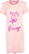 Temptation  Dames Bigshirt nachthemd slaapkleed Roze Flamingo TPNGD1901A - Maten: XL