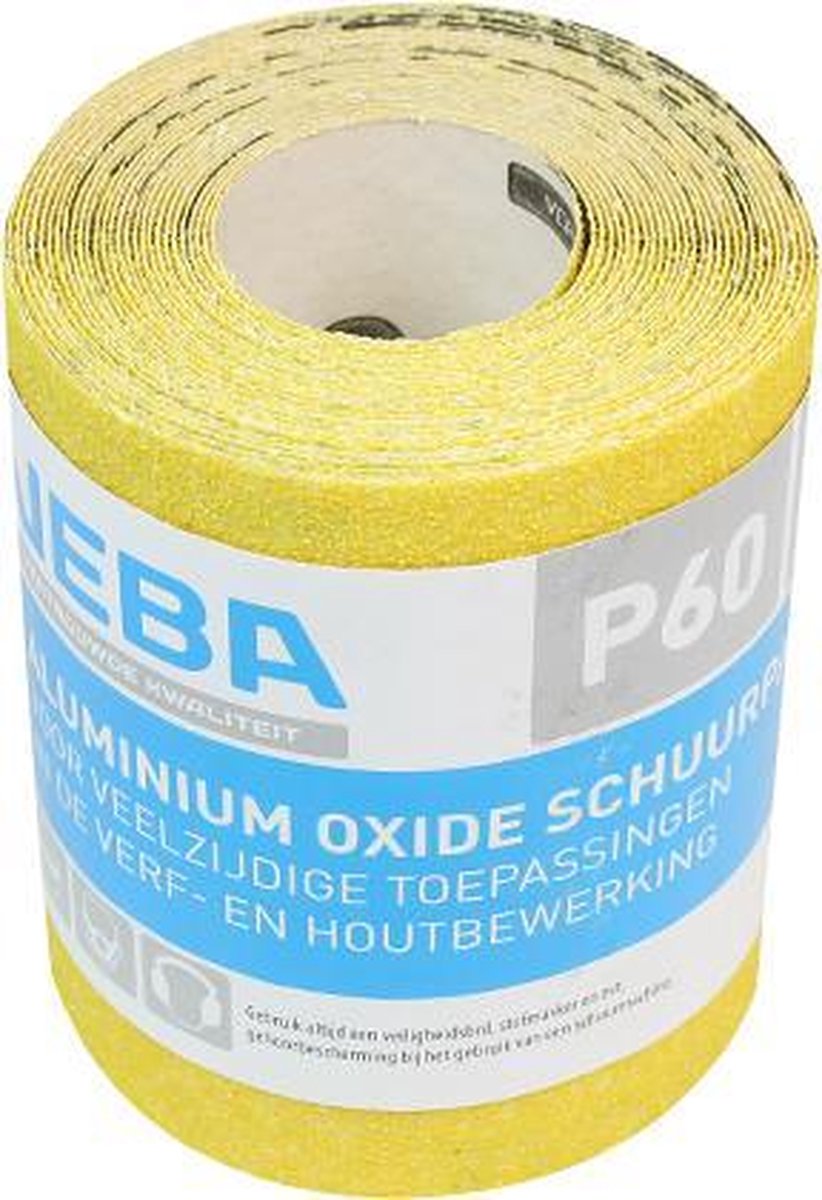Aluminium oxide rol Handschuurpapier 95mm x 5mtr P60