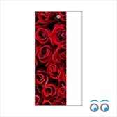 20 cartes vierges - rose rouge - 10 x 5 cm