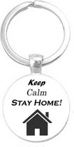 Keep calm stay home sleutelanger - blijf veilig thuis - geschenk - gift - kado - cadeau - verassing - verjaardag - feestdag - huis - huisje - veilig - veiligheid - gezondheid - oss