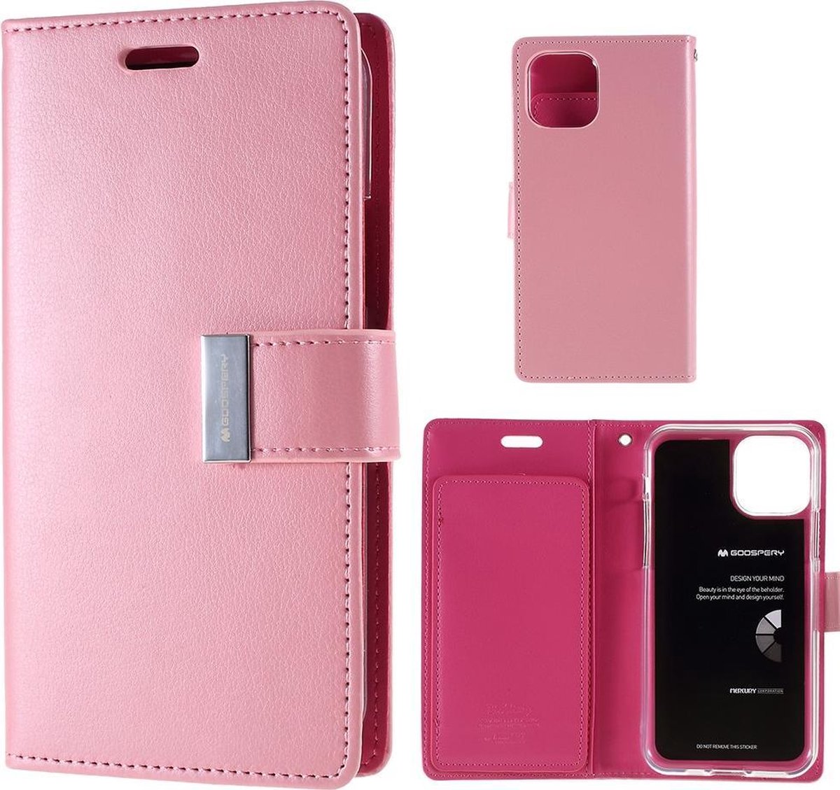 Bookcase Goospery voor iPhone 11 Pro Max - roze