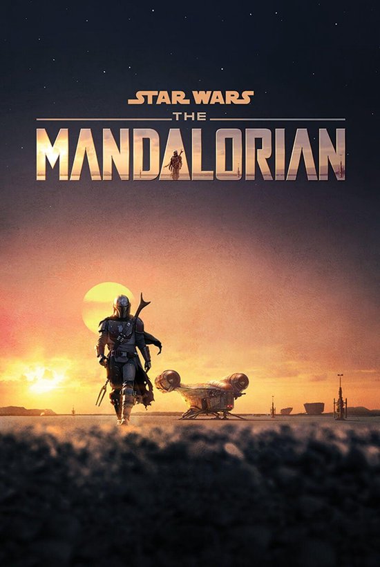 Affiche de la série télévisée Star Wars Mandalorian Dusk Disney 61x91.5cm.