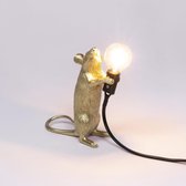 Seletti - Mouse lamp step-gold standing black wire