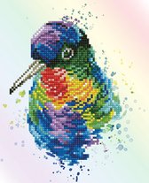 Diamond Painting Volwassenen - Ronde Steentjes - Volledig Pakket - Hobby - Diamond Dotz® - DD5.056 - Dieren - Regenboog vogel 22 x 27cm