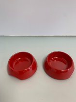 2 voederbakjes - kleine dieren - rood