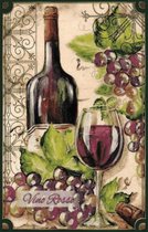Metalen Wandbord - Wine Vino Rosso