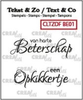 Crealies Clearstamp Tekst & Zo Font Beterschap no. 1 (NL) CLTZDFBE01 2x 15 x 42 mm