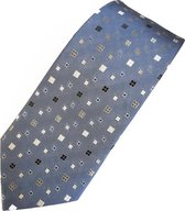 Zijden stropdassen - stropdas heren ThannaPhum Zijden stropdas lichtblauw met gekleurde vierkante blokjes
