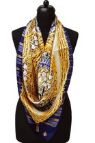 ThannaPhum luxe zijden sjaal - Paars bruin Cirkel Mirakel 100 x 100 cm
