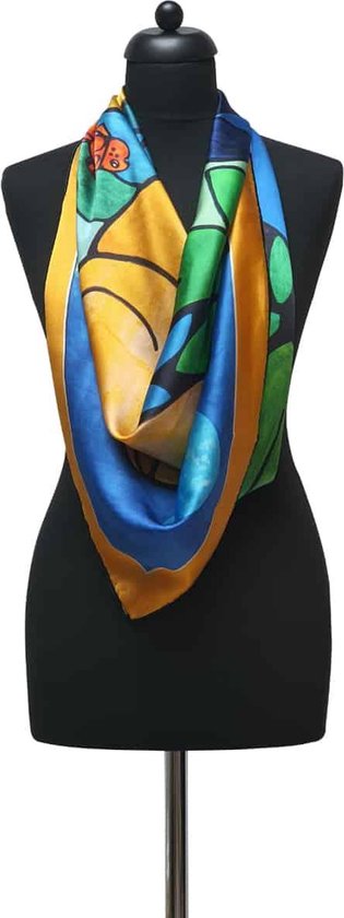 ThannaPhum Luxe zijden sjaal - multicolor 85 x 85 cm