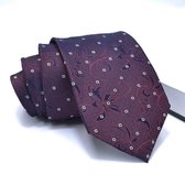Zijden stropdassen - stropdas heren -ThannaPhum Bordeauxrood met Kashmir zijden stropdas