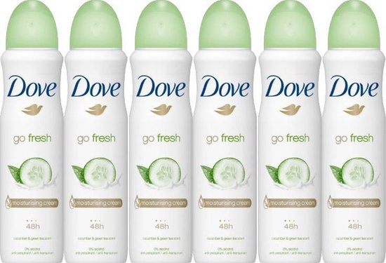 Dove Go Fresh Komkommer Deodorant Spray - Deodorant - 6x 150 ml - Voordeelverpakking