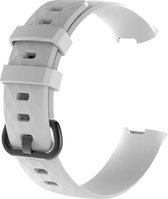 watchbands-shop.nl Siliconen bandje - Fitbit Charge 3 - Wit - Large