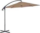 Zweefparasol met stalen paal 300 cm taupe