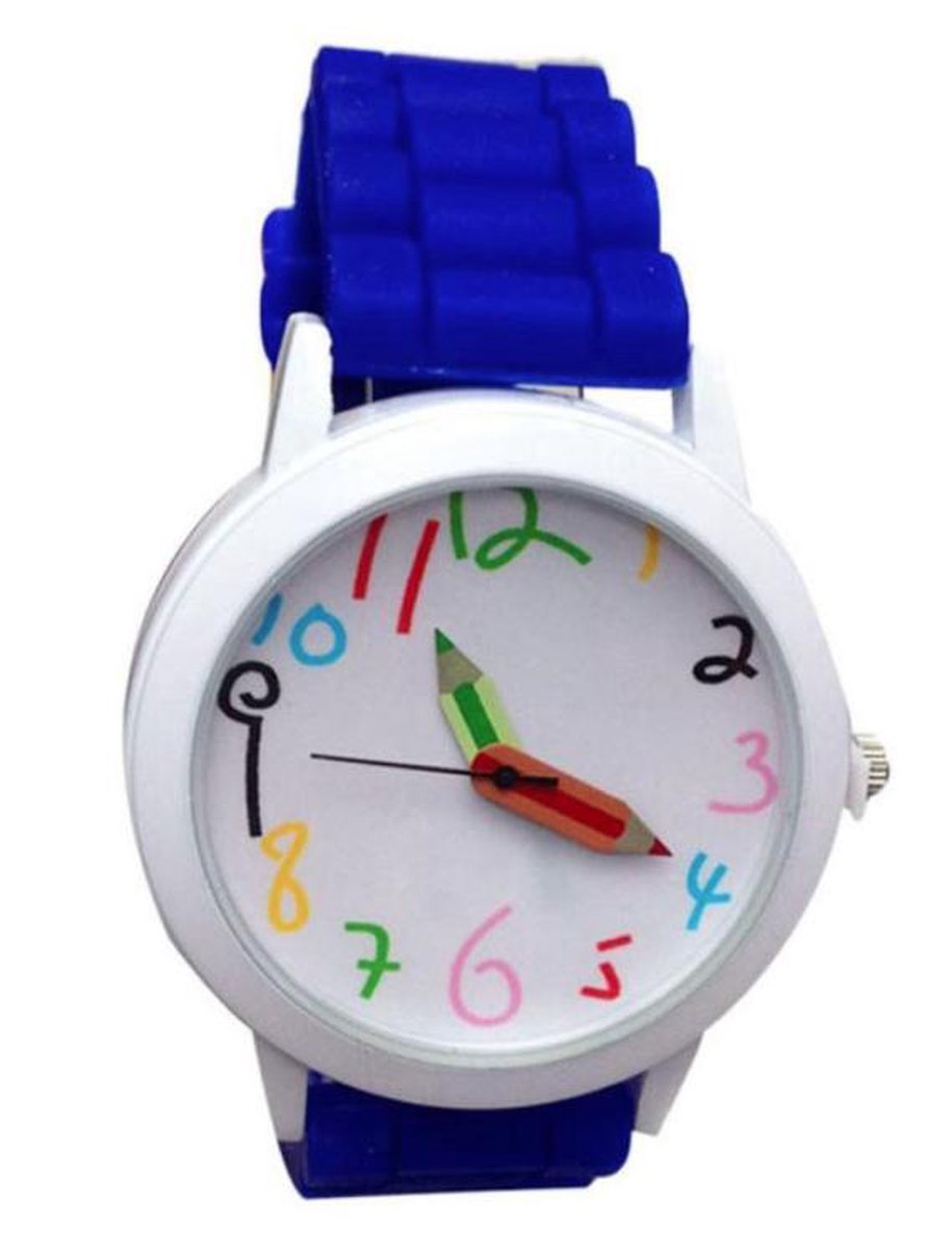 Hidzo Horloge Potlood - Ø 39 mm - Donker Blauw - Siliconen - In Horlogedoosje