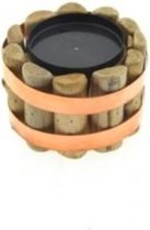 Kandelaar driftwood 7.5X7.5X8CM - 4 stuks
